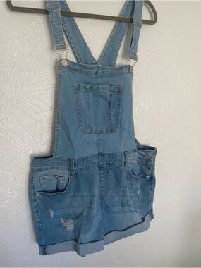 Angel Kiss Light Blue Denim Overalls size L stretchy